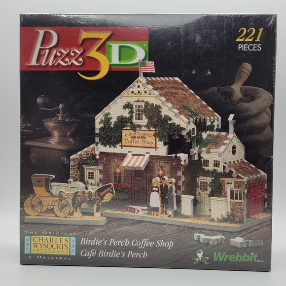 WREBBIT | Puzz3D Birdie's Perch Coffee Shop 221 piece 3D puzzle - Picture 1 of 3